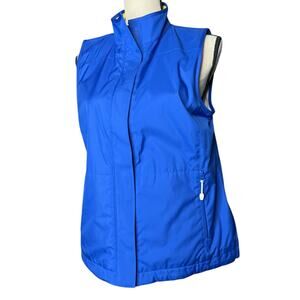 Talbots Vest in Blue w/Terry Cloth Lining Zipper and Hook and Eye Close Size MP